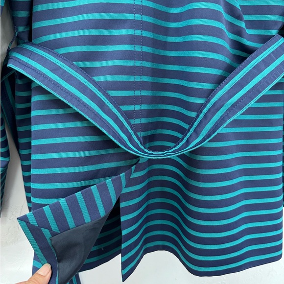 COACH Blue Green Belted Mid Trench Jacket/Coat XL - Picture 6 of 8